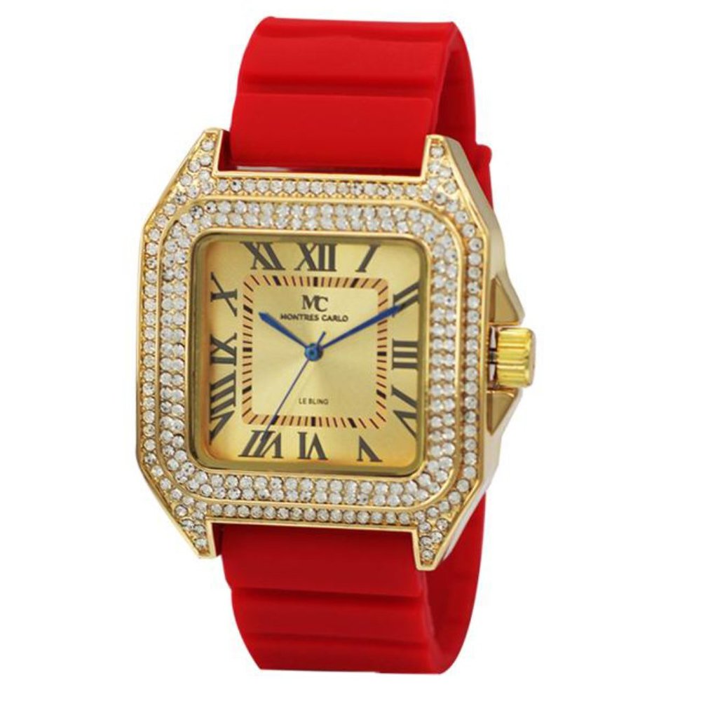 53mm Montres Carlo Luxury Clubbing Men's Rapper Hip Hop Stones Wrist Watch